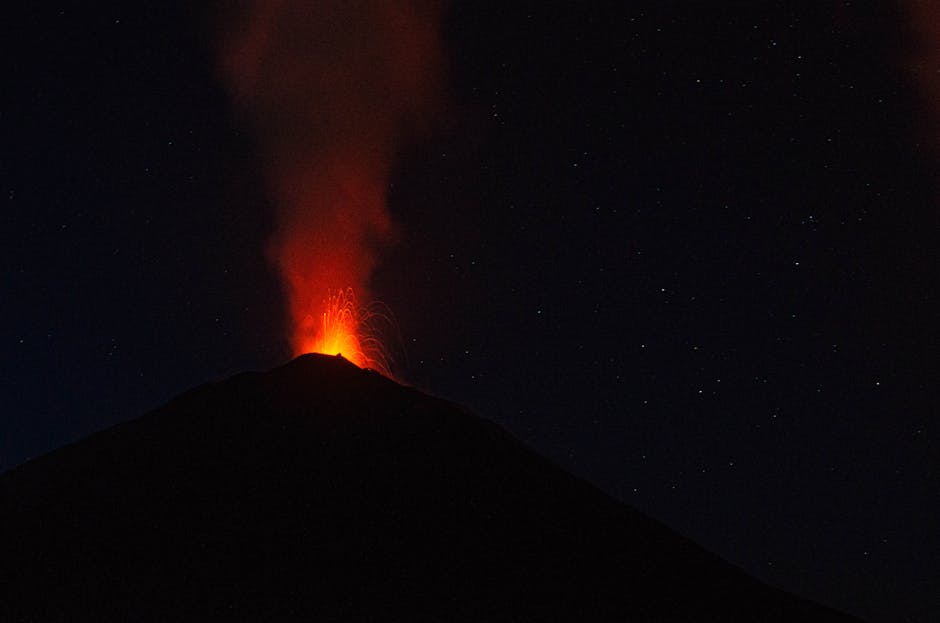green fireball volcano eruption